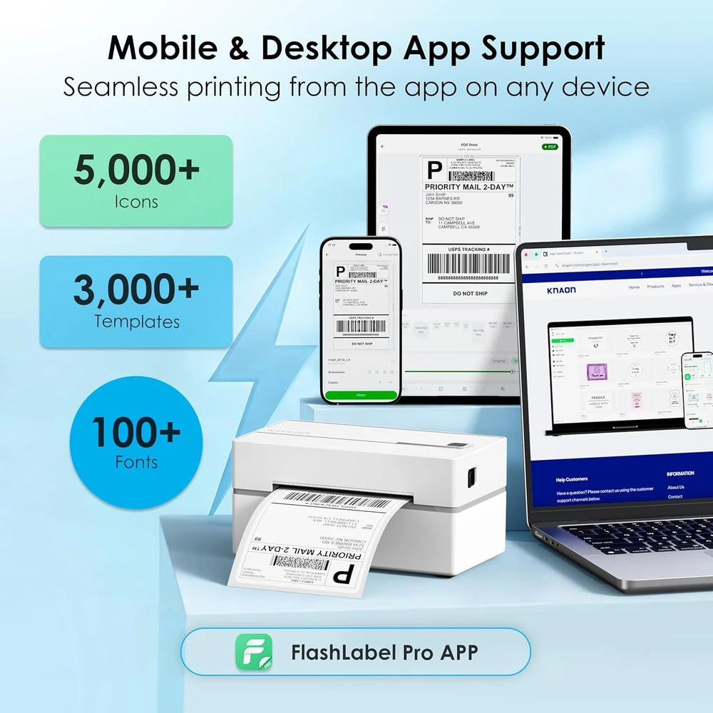 Bluetooth Thermal Shipping Label Printer